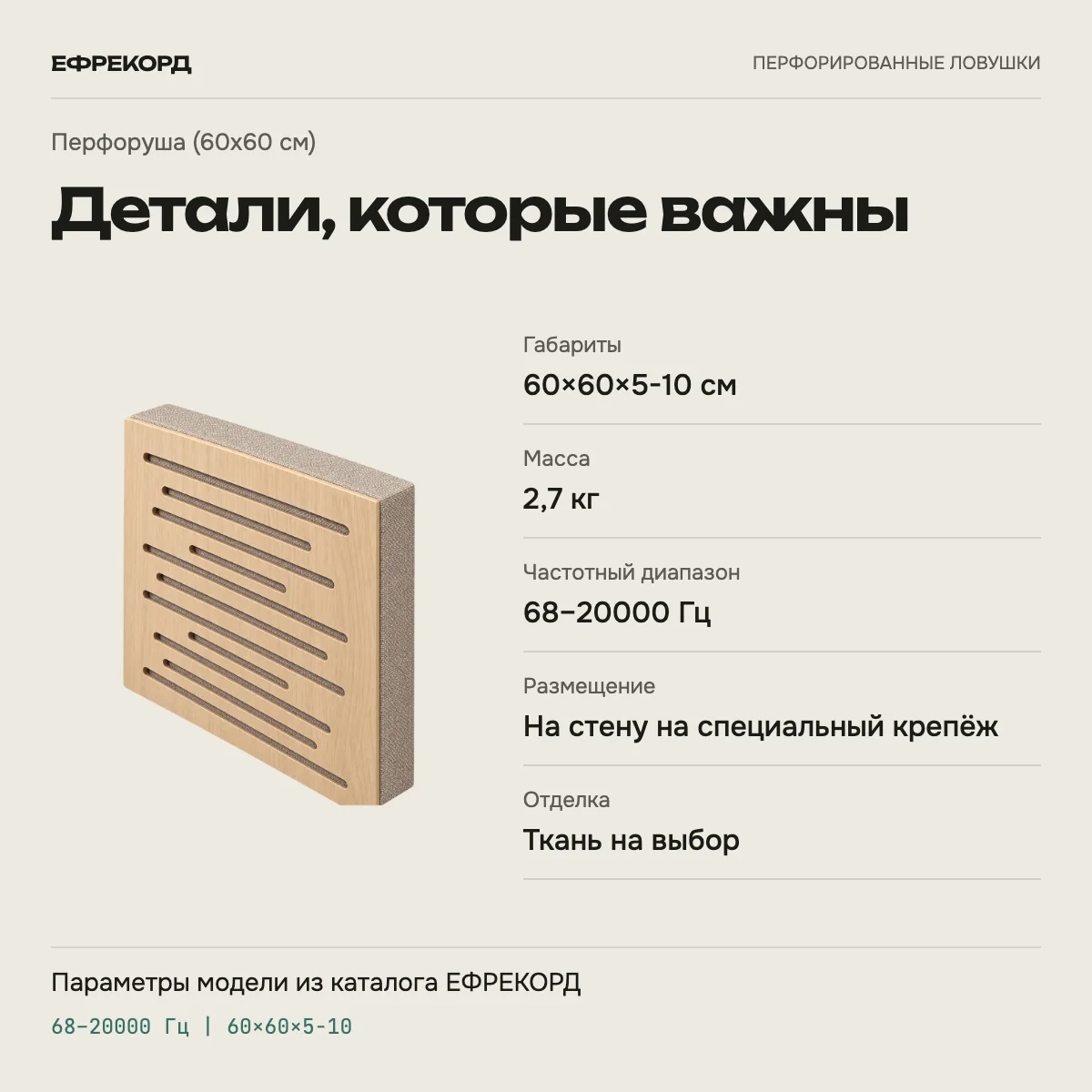 Перфоруша (60x60 см) — характеристики модели