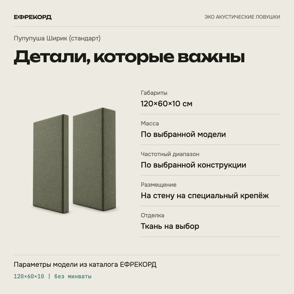 Пупупуша Ширик (стандарт) — характеристики модели